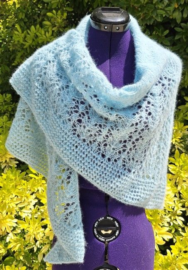 CHALI_011 châle PRASIOLITE vert d'eau