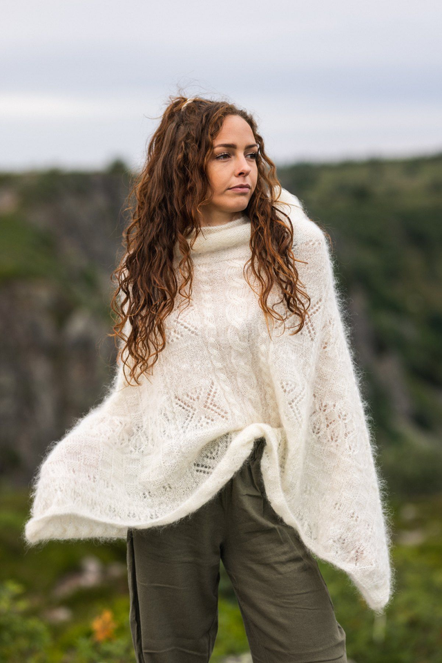 Poncho Cocoon - Mohair et soie