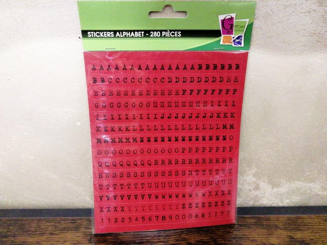 Stickers alphabet 280 pièces 