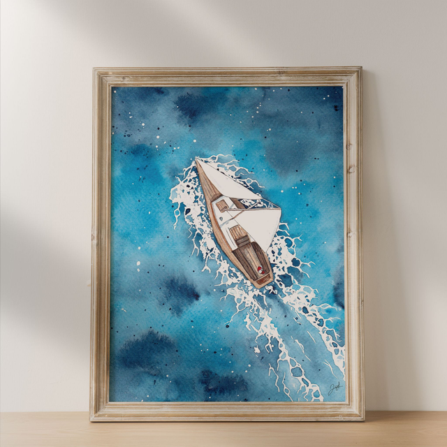 Affiche 30x40 - Bretagne - Le Voilier