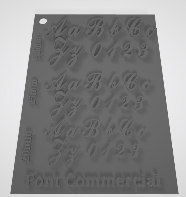 Letterstamps Set 62-teilig Font Commercial