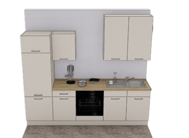 Küchenblock Andy 270cm ohne Geräte Links