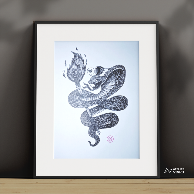 Serpent in Love - Dessin original (pièce unique)