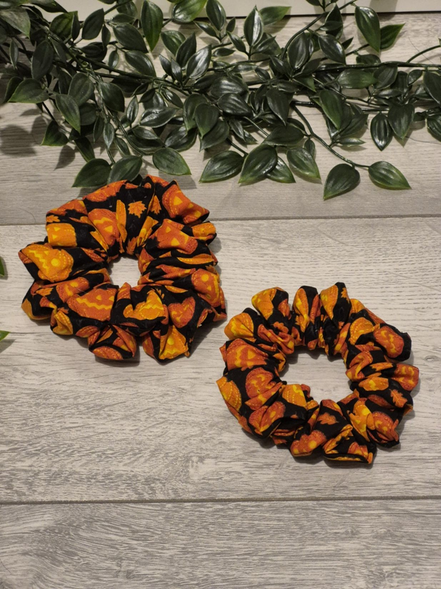 Spooky Pumpkins Cotton Scrunchie
