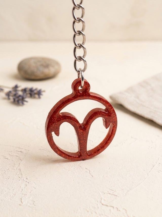 Porte clés Signe Astrologique Rouge