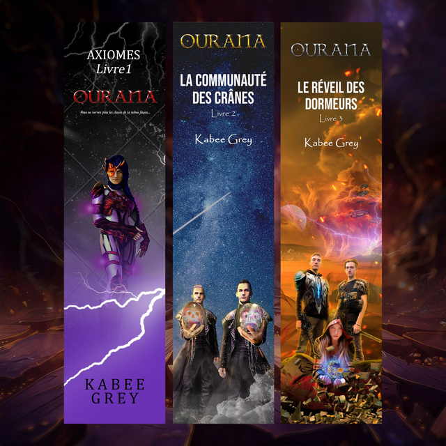 Lot de 3 marque-pages (recto-verso) sur la trilogie OURANA