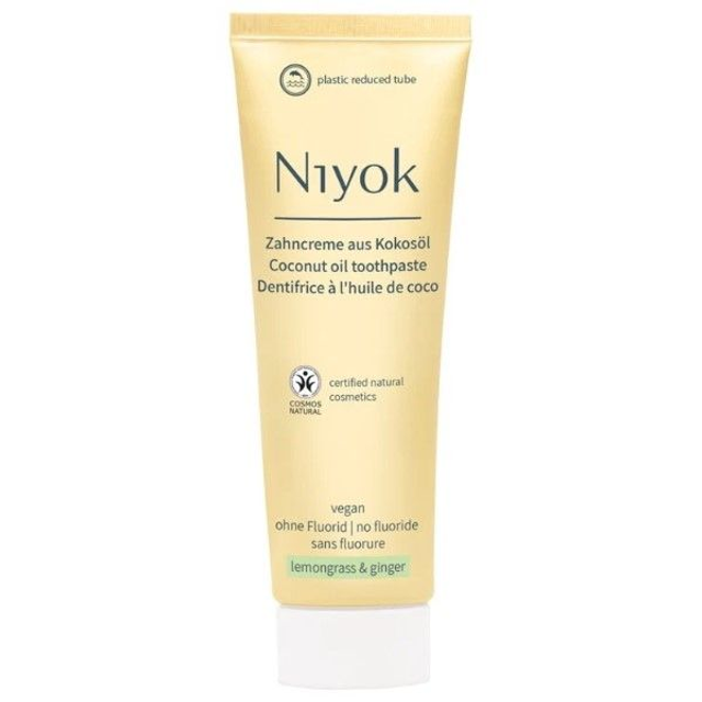 Niyok Zahncreme mit Bio-Kokosöl Zitronengras & Ingwer, 75ml Tube