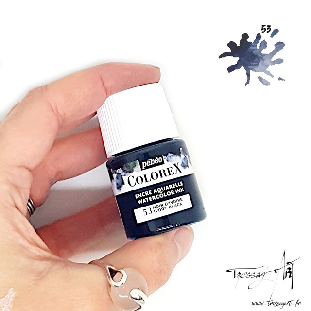 PEBEO - ENCRE AQUARELLE COLOREX 20mL NOIR D&#039;IVOIRE - PB034053