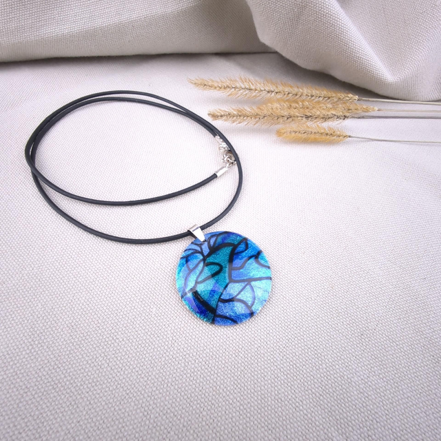 Collier en Émail sur paillon d'argent – Lumière &amp; Élégance