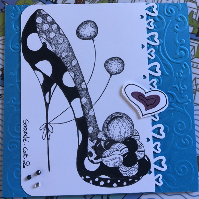 Carte - collection coeur rose - 13,5 x 13,5 cm