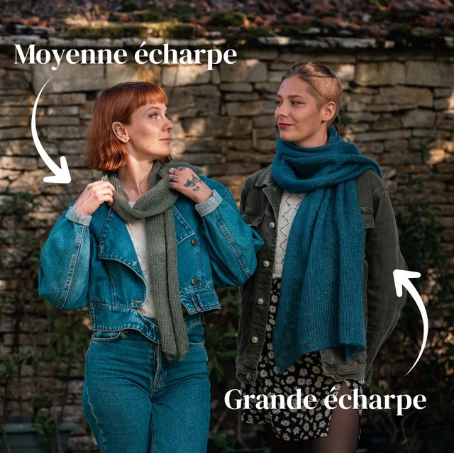 Écharpe Tricotée en Mohair et Soie - Moyenne