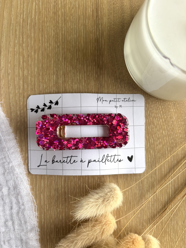 La barette à paillettes - Fuchsia
