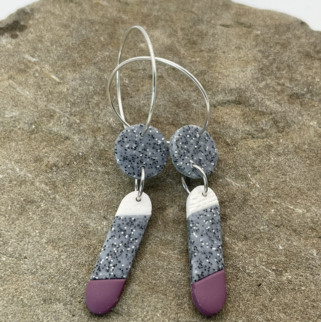 Plum stone hoops 
