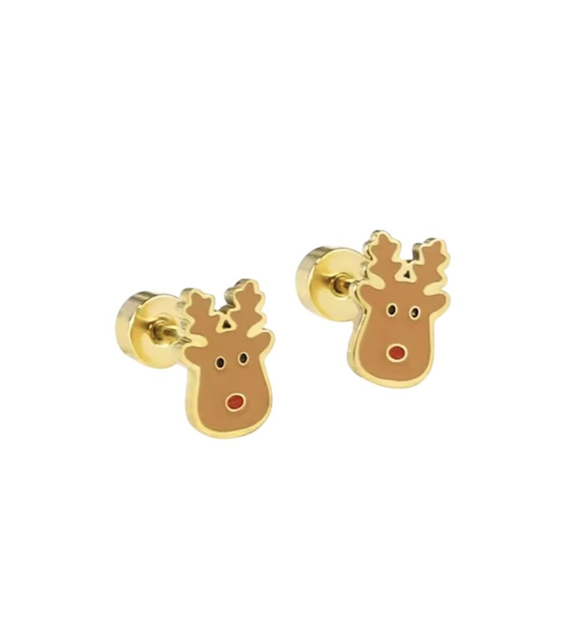 Gold Reindeer Comfort Back Studs