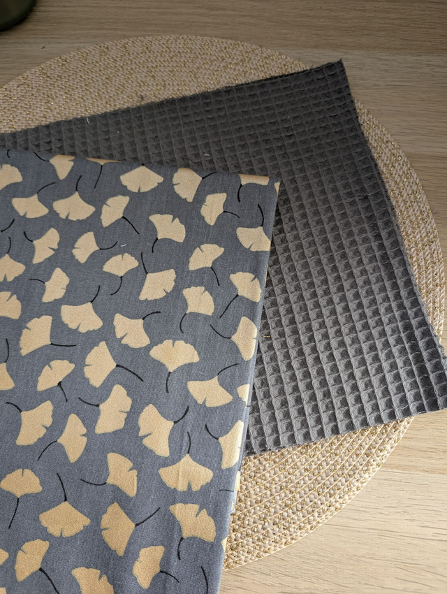 Essuies tout lavables gris pissenlits dorés