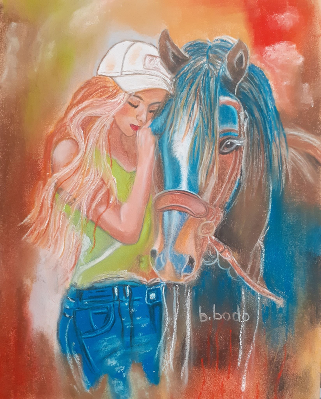 Tableau "La fille et le cheval"