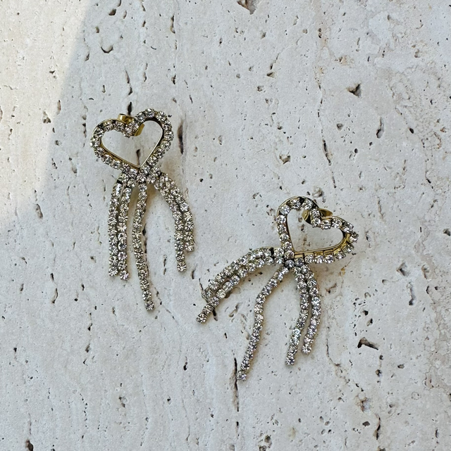 Oorbellen glitter hartjes 