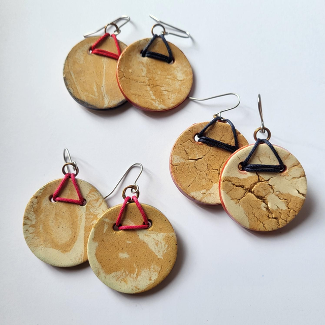 Marbled - Colour Edged Drop Earrings - 3 options available