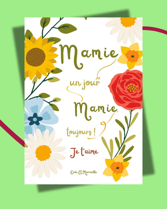Affiche Mamie 🌸💕 - Créa Et Merveille
