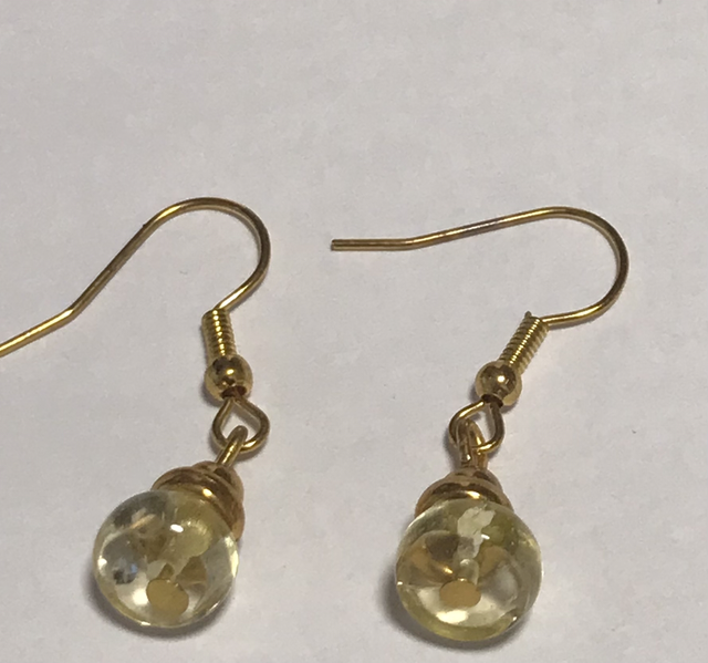 Glass Yellow Earrings- YDE01