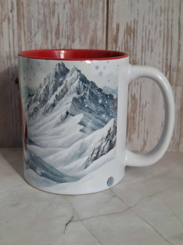 Mug rouge Noël coton de Tuléar