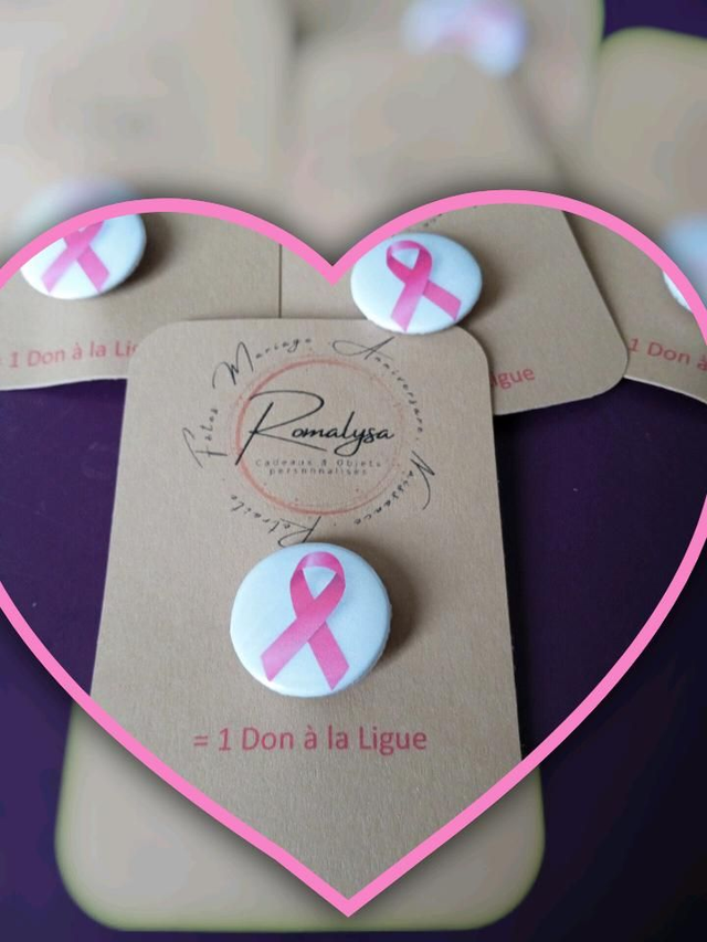 Badge Ruban rose / Octobre Rose
