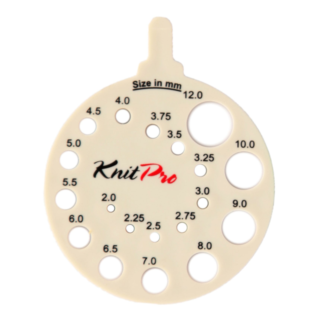 Knitting Needle Gauge - Round Plastic
