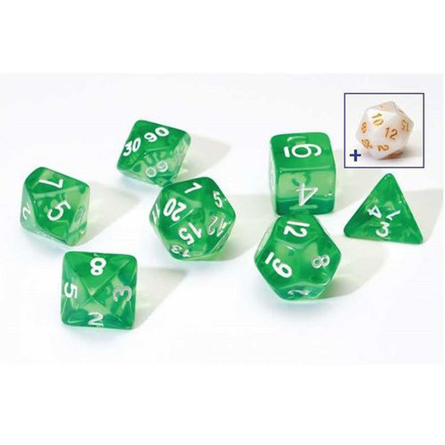 Translucent Green Poly Set Dice