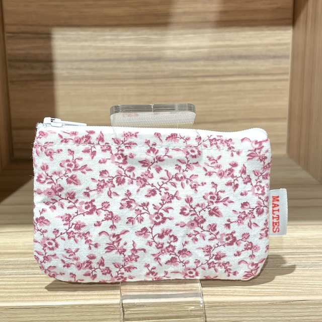 Porte-monnaie fleurs rose