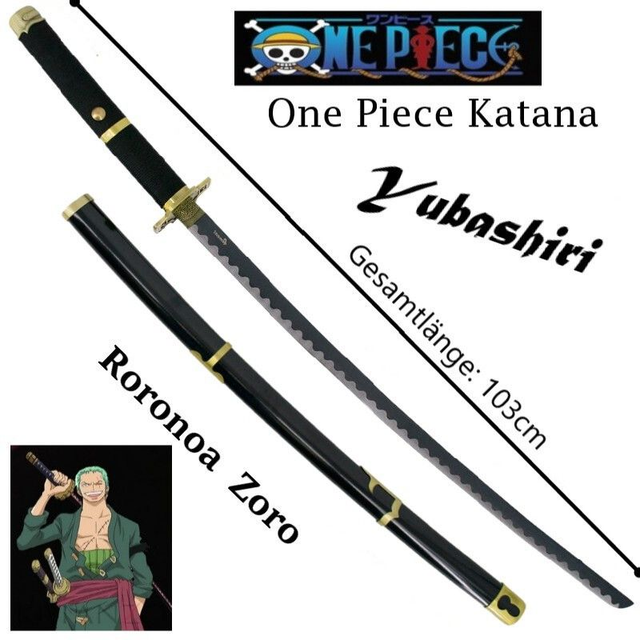 NEU One Piece Katana Schwert Yubashiri Roronoa ZORO 103cm für Cosplay Anime Fans Merch Deko