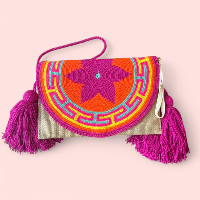 Pochette a tracolla in Juta