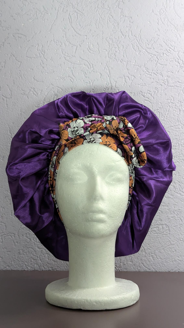 3 x Satin Bonnet with Ribbon 