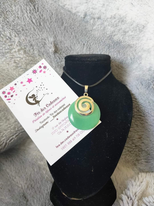 Pendentif Spirale Aventurine Verte 