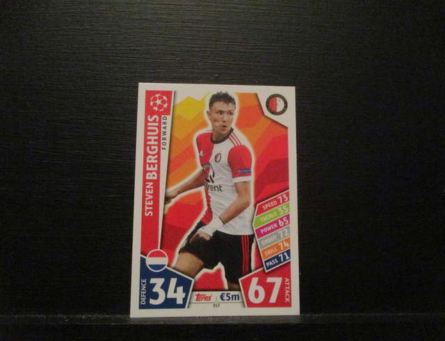 Steven Berghuis - UEFA Champions League Match Attax 2017/18 Original Trading Card #357