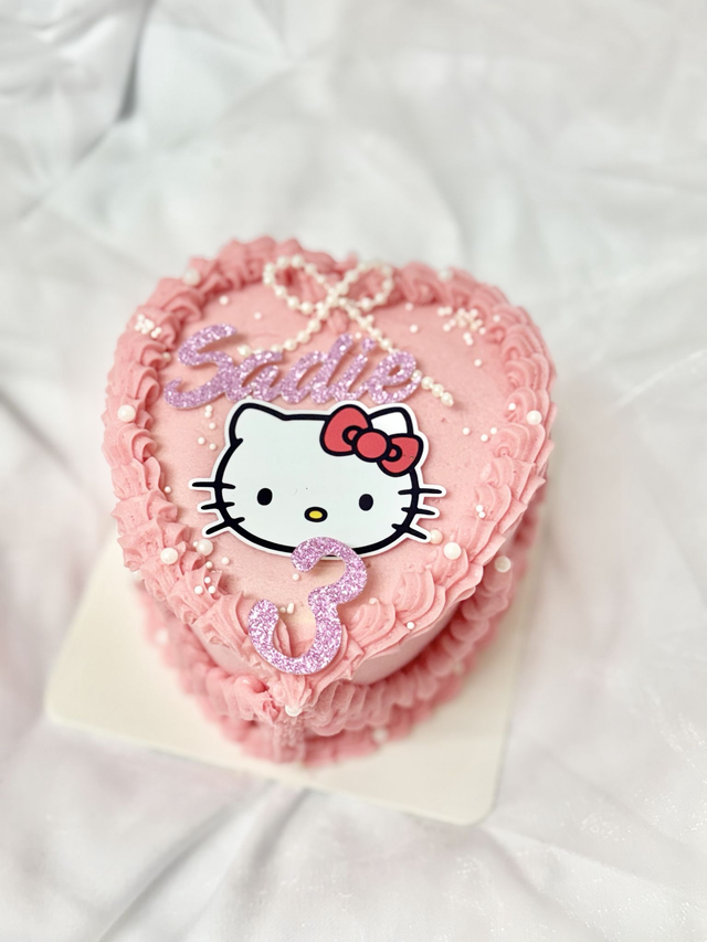Hello Kitty Heart Birthday Cake