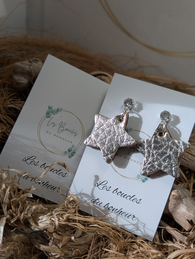 Boucles d&#039;oreilles Petite étoile argenté st040