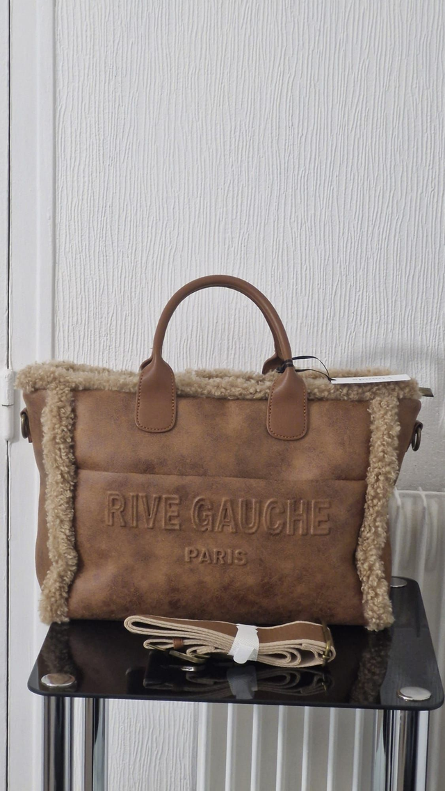 Sac Rive Gauche Paris en suédine et fausse fourrure — Style chic &amp; cosy