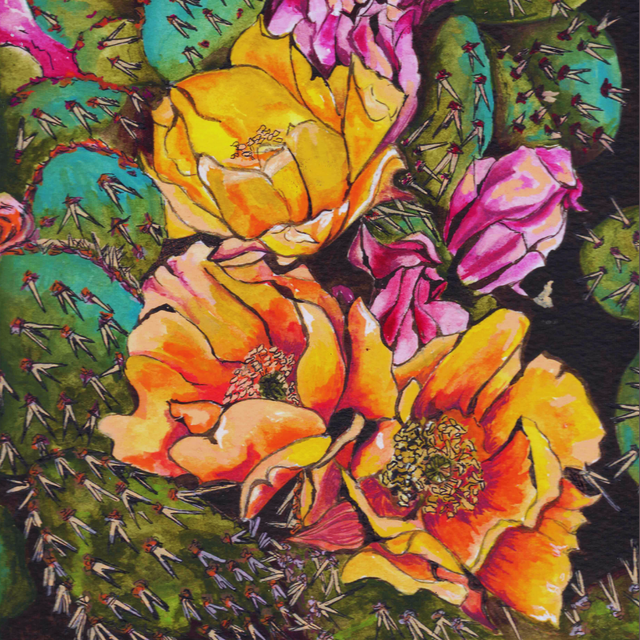 Flowers and succulents - cushion