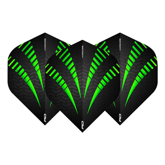RED DRAGON HARDCORE RADICAL GREEN  DART FLIGHTS