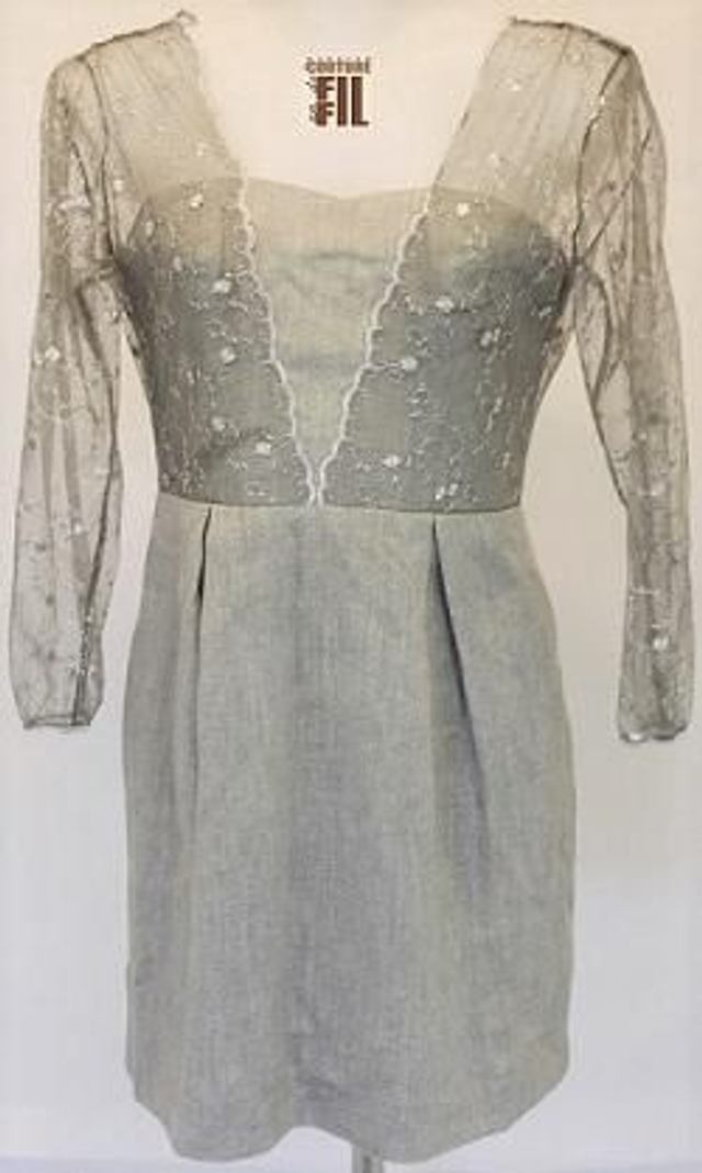 Robe  bustier en chanvre et dentelle 