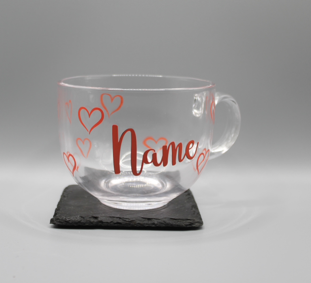 Love heart cappuccino glass