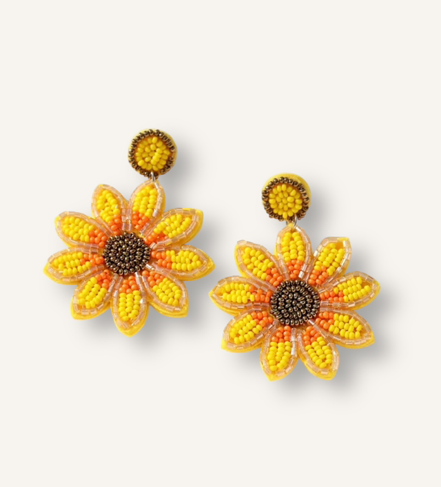 Embellished Sunflower Earrings