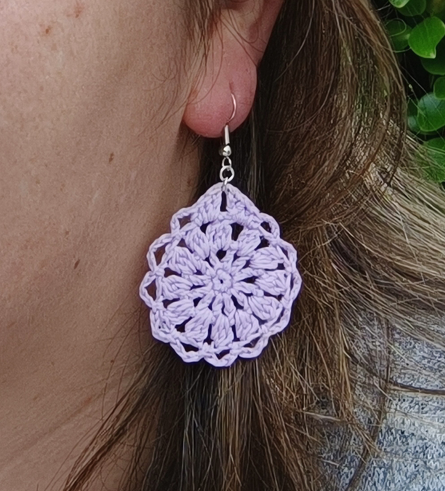 Boucles d’oreilles LUNA en  Micro crochet - Parme