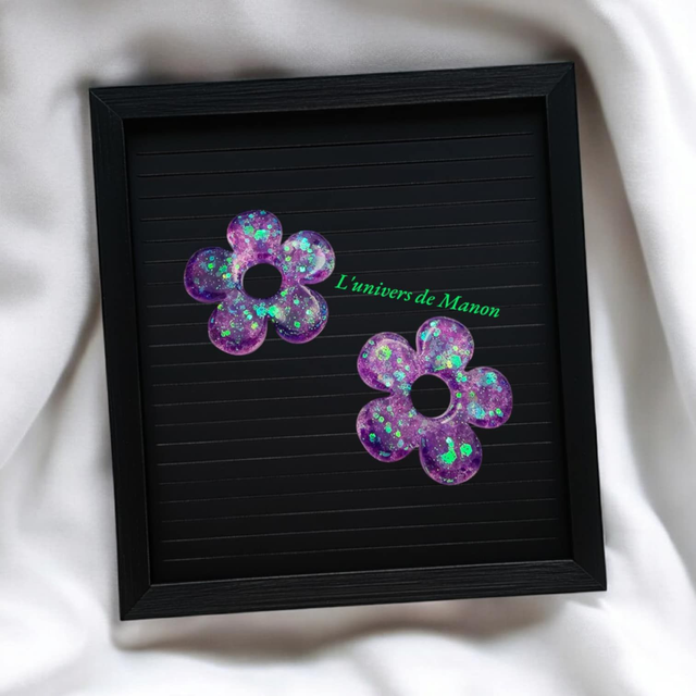 2 Pampilles fleur  (créoles interchangeables)    