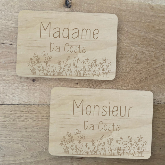 Dos de chaise (Lot de 2) Madame, Monsieur &quot;Paola&quot; - Personnalisable