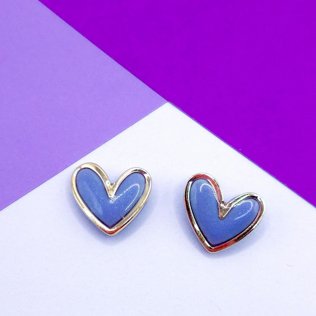 Lavender Pearl Hear Studs