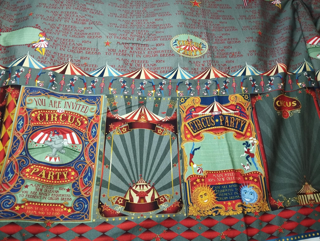 Tissu Circus party gris Motif pour COMMANDE 