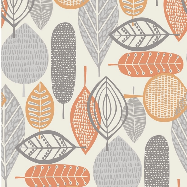 Malmo Orange Retro Leaf - Arthouse - 902301 