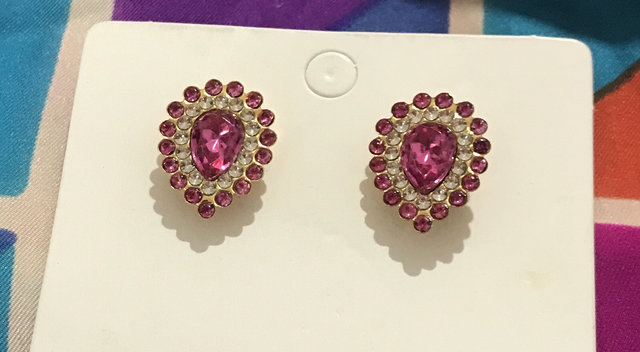 Pink Stone Stud Earrings - STU83