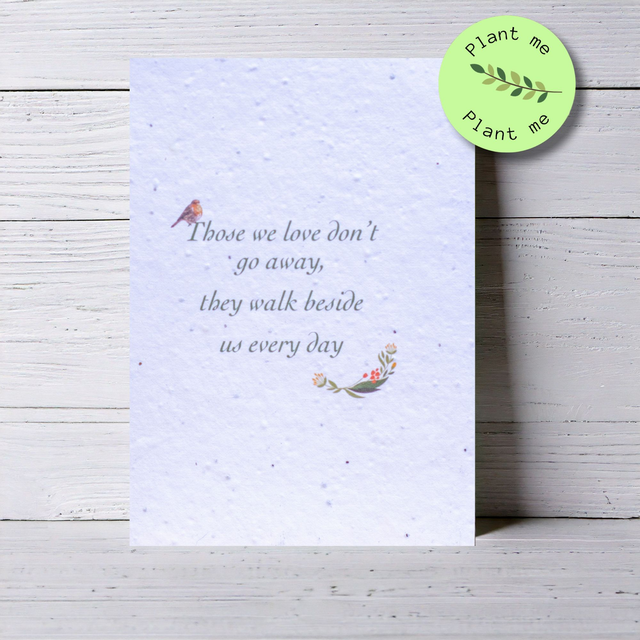 Plantable Sympathy Card with a Robin and verse